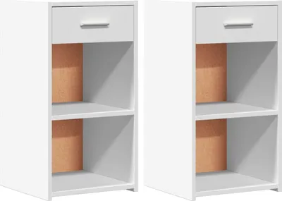 Obrázek produktu pro vidaXL Noční stolky 2 ks. Bílé 35x34x65 cm Materiál na bázi dřeva