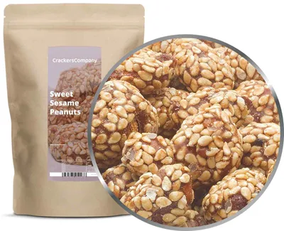 Produktbild von CrackersCompany Sesam-Erdnüsse (Sweet Sesame Peanuts), ZIP-Beutel 500 g