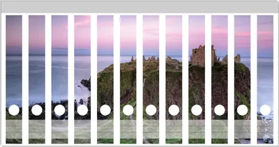 Produktbild von Wallario Ordnerrücken Sticker, selbstklebend für schmale Ordner, 12 Stück, Motiv Schloss am Meer