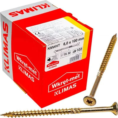 Produktbild von Holzbauschrauben KMWHT 6x100 mm Senkkopf Torx Zimmererschrauben 100 Stück
