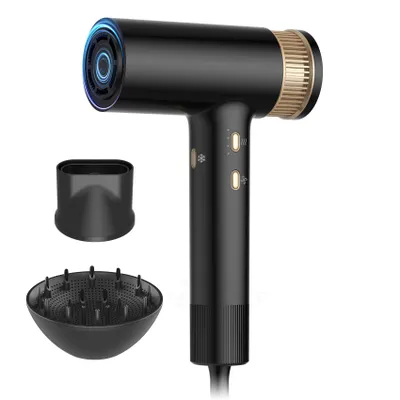 Immagine prodotto di Asciugacapelli ad alta velocità UKLISS, 1400 W, tecnologia ionica, qualità professionale, nero, senza logo