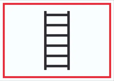 Produktbild von Schild Anleiterstelle tragbare Leiter Symbol A6 Rückseite selbstklebend