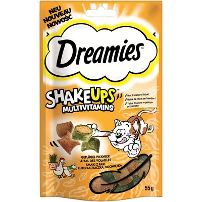 Produktbild von DREAMIES™ SHAKE UPS™ Multivitamins Portionsbeutel Geflügel Picknick 55g