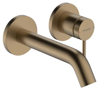 Obrázek produktu pro Hansgrohe Tecturis S podomítková jednopáková umyvadlová baterie pro montáž na stěnu EcoSmart+ s výtokem 16,5 cm a vyskakovacím výtokem, kartáčovaný bronz