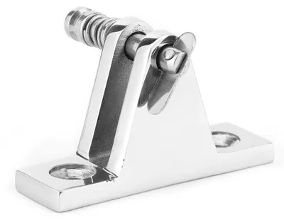Imagen del producto de Bisagra de acero de 90 grados para toldo bimini, ideal para cubiertas de embarcaciones, con pasador de liberación rápida