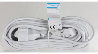 Image de 15x Câble de rallonge 10m blanc Intérieur Prises de courant Appareils Fiches Ménage