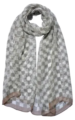 Productafbeelding van Clayre & Eef, gestreept sjaal voor dames, 50x160 cm, groen/beige, synthetisch materiaal