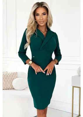 Imagen del producto de Numoco Vestido corto para mujer, modelo Kelly, color verde oscuro, talla S