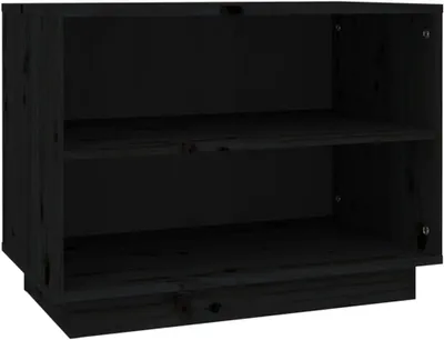 Productafbeelding van Houten schoenenkast - Opberger meubel - Schoenen opbergen - Massief hout - 60x34x45 cm - Zwart