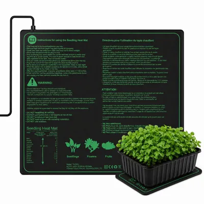 Produktbild von Heizmatte Pflanzen Zimmergewächshaus 45W Wärmematte Reptil Dragon Temperatur Heizkissen Amphibien Pet Mat Wärmer Bett Matte, 50x52,5cm