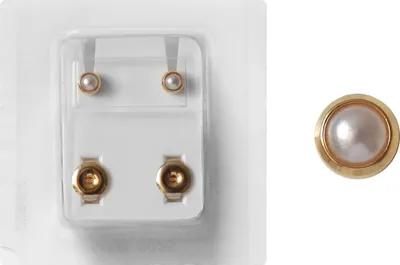 Produktbild von Erstohrstecker vergoldet Sterile Ohrstecker Zarge mit Perle 4mm