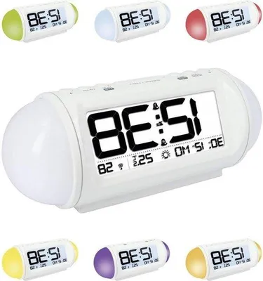 Obrázek produktu pro Wachträger 499 Radiografický budík s osvětlením oblohy a budíkem, rozměry 245 x 6 x 86 cm, bílá barva