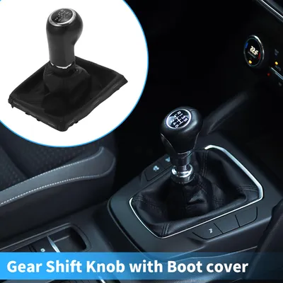 Image de Bouton De Changement De Vitesse Manuel à 6 Vitesses Avec Couvre-Botte Compatible Pour Vauxhall Pour Opel Pour Astra Corsa D Zafira B 2005-2010, En Plastique Durable Noir