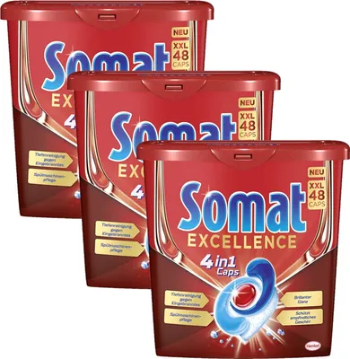 Produktbild von Somat Excellence 4in1 Caps 3x48 Caps Spülmaschinen Reinigung Geschirrspültabs