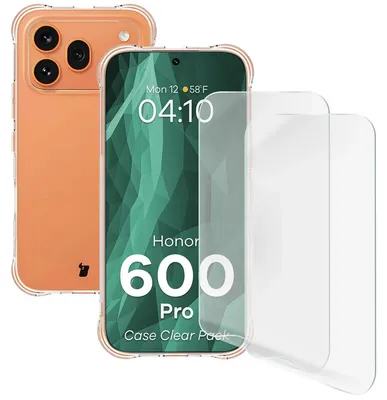 Produktbild von Handyhülle + 2x Folie für Honor 600 Pro 5G, Bizon Case Clear Pack, Transparent