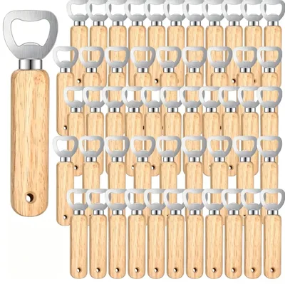 Produktbild von Flaschenöffner-Set - Barwerkzeug - 100 Stück - Holzgriff - Tragbar - Für Küche und Outdoor