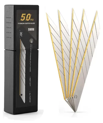 Imagen del producto de 50 cuchillas de titanio de 9 mm, repuestos para cuchillas de corte