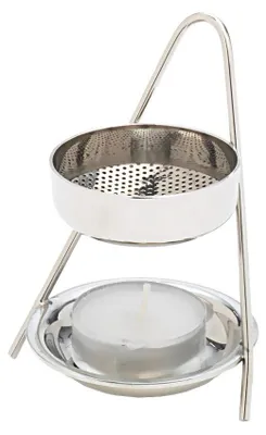 Wierookständer aus vernickeltem Messing, handgefertigt, 10 cm