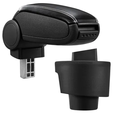 Armlehne Mittelarmlehne Leder Bezug Schwarz / Weiß für Seat Ibiza IV 6J 2009 – Produktansicht