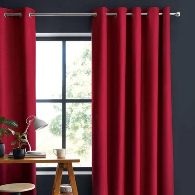 Zdjęcie produktu dla Czerwona bawełniana zasłona 150x250