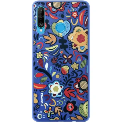Image de HUAWEI HW51993074 - Design PC Case Floral Blue P30 Lite