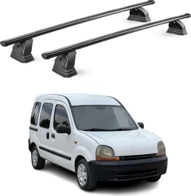 Productafbeelding van Stalen dakdragers voor Renault Kangoo I (1997-2007), goedgekeurd door afsluitbaar, 2-delig, zwart