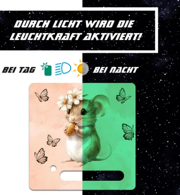 Produktbild von Nachtleuchtende Schutzfolie kompatibel mit Toniebox1 passgenaue Folie mit Motiv Kratzschutz für Musikbox Y031-41 Maus