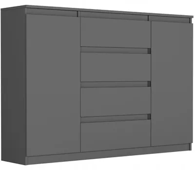 Obrázek produktu pro Komoda 140 cm zásuvky dveře skříňka FRAMIRE R-140-S4 antracit