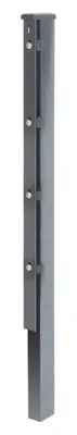Produktbild von Zaunpfosten Doppelstabmattenzaun inkl. Flacheisen, anthrazit RAL 7016 zum Einbetonieren, Länge: 1750 mm für Mattenhöhe: 1200 mm Pfostenstärke: 60 x 40 mm