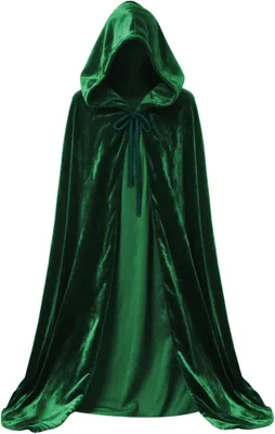 Obrázok produktu pre Pláštik na Halloween, zelený, z velúru, 120 cm, pre deti a tínedžerov