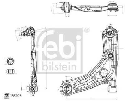 Produktbild von FEBI BILSTEIN 185903 Querlenker Vorne Links Unten Außen für TOYOTA AYGO (PAB4, KGB4)