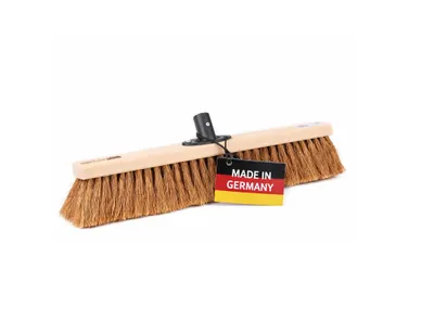 Produktbild von Kokosbesen 40cm Breit mit Kunststoffhalter Quickfix Naturfaser-Borsten Besen Kehrbesen ohne Stiel Handwerkerbesen