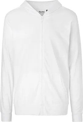 Produktbild von Neutral O62301 | Uni Jersey Hoodie with Zip / Doppelt gefütterte Kapuze - Farbe: White - Größe: 3XL
