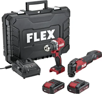 Produktbild von FLEX 18V Akku-Multifunktionswerkzeug Multitool + Bohrschrauber Combo-Set 532843