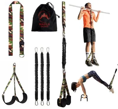 Produktbild von Widerstandsbänder für den Muskelaufbau – Elastische Bänder für Calisthenics, Klimmzüge, Fitness und Training zu Hause – Robust, verstellbar und langlebig