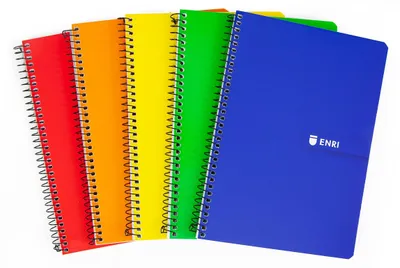 Productafbeelding van Notitieboekjes A5+, met geruit papier, 80 bladzijden, set van 5, geschikt voor schoolgebruik