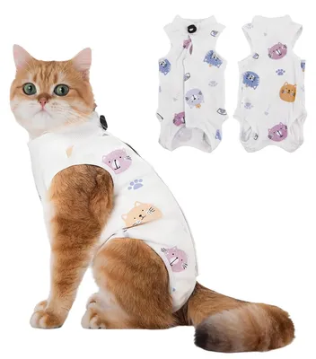 Genesungsanzug für Katzen, Bauchwunden, E-Collar-Alternative, L