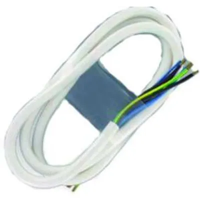 Produktbild von Herdanschlussleitung, 5 x 2,5² H05 VV-F, 1,5 m, weiß, einseitig Gabelkabelschuhe