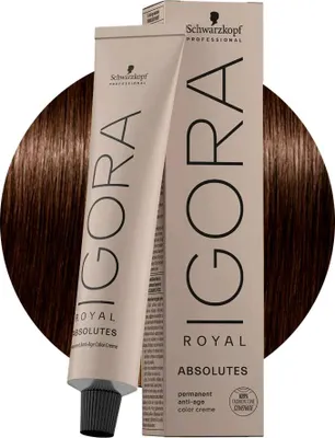 Produktbild von Schwarzkopf Igora Royal Absolutes, Braun, 4-60, Frauen, 60 ml, Alle Haare, Farbspeichernd, Nährend, Glanz