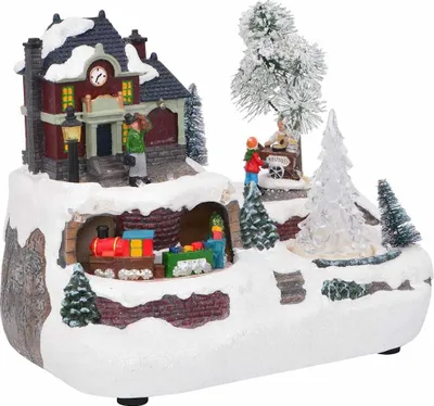 Obrázok produktu pre vidaXL Vianočný stôl Viacfarebný 23,5 x 16 x 18,5 cm Živica