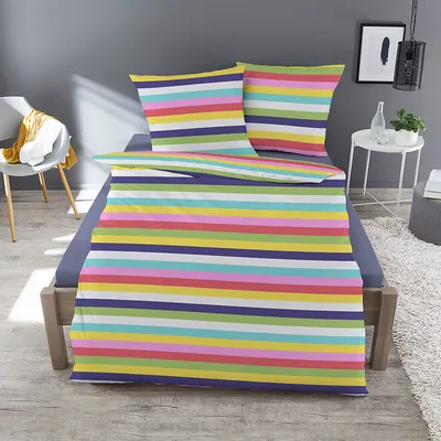 Produktbild von Traumschlaf Feinbiber Bettwäsche Rainbow 155x200 cm + 80x80 cm