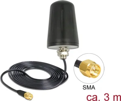 Produktbild von DeLOCK 89534, 3 dBi, 2.4 - 2.5 GHz, 50 Ohm, Omnidirektionale Antenne, SMA, Männlich