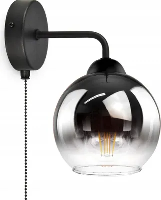 Productafbeelding van FKL DESIGN Home Deco Wandlamp, wandlamp, bolvormig, zwart, koper, transparant