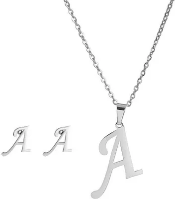 Produktbild von Schmuckset Buchstaben Silber aus Edelstahl Damen I