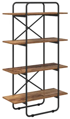 Obrázok produktu pre Knižnica, 4 police, 80 x 35 x 140 cm, materiál: drevo dubové