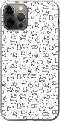 Produktbild von MuchoWow® Handyhülle Schutzhülle Hülle für Telefoonhoesje iPhone 12 Pro Mädchen - Katze - Muster - Mädchen - Kinder - Kinder Silikon Softcase Handy Hülle - Abdeckung