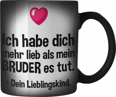 Produktbild von Trendation - Lieblingskind Muttertag Vatertag Farbwechsel Zauber-Tasse Geschenk von Kinder Sohn Tochter Mama Farbwechsel Zauber-Tasse mit Spruch (Schwarz)