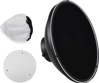 Zdjęcie produktu dla 30 cm / 11,8 cala standardowy odbłyśnik Beauty Dish z mocowaniem Bowens z białym dyfuzorem odbłyśnik o strukturze plastra miodu do studyjnej fotografii portretowej, lampa błyskowa stroboskopowa