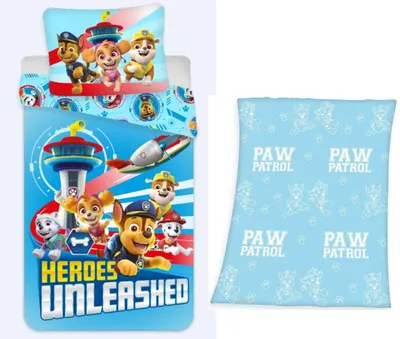 Produktbild von PAW Patrol - Bettwäsche-Set, 135x200 und Fleece-decke GLOW, 130x160