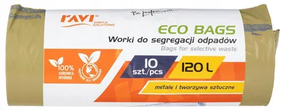 Obrázek produktu pro Pytle na odpad – 120 l – extra silné – na plastový odpad – pro třídění odpadu – 10 ks